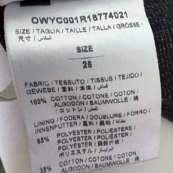 OFF-WHITE‎ C/O VIRGIL ABLOH Black Denim Jean high rise Shorts Size 26 cut off